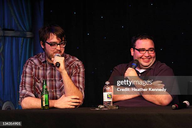 Comedians Jonah Ray and Matt Mira speak at the 2011 SXSW Music, Film + Interactive Festival The Nerdist With Chris Hardwick - Live Podcast Taping at...