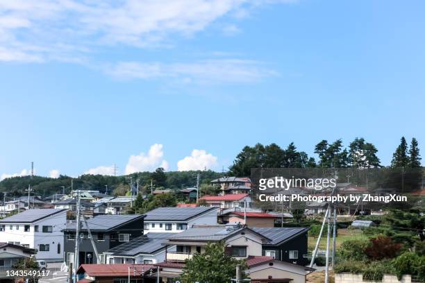 residential district in hokuto city, yamanashi prefecture of japan. - 住宅地 ストックフォトと画像