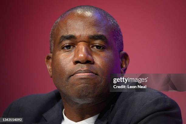 Shadow Justice Secretary David Lammy is seen in the main hall on day four of the Labour Party conference on September 28, 2021 in Brighton, England....