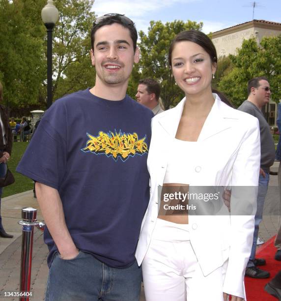 Jesse Bradford and Paula Garces during "Clockstoppers" LA Premiere - Arrivals at Paramount Studios in Los Angeles, CA, United States.