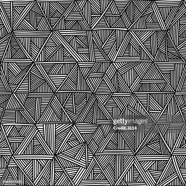 freehand seamless triangles pattern - unusual viewpoint stock illustrations