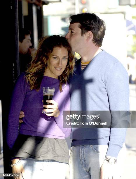 Matthew Broderick and Sarah Jessica Parker during Matthew Broderick and Sarah Jessica Parker in Dublin - May 22, 2004 at The Merrion Hotel in Dublin,...