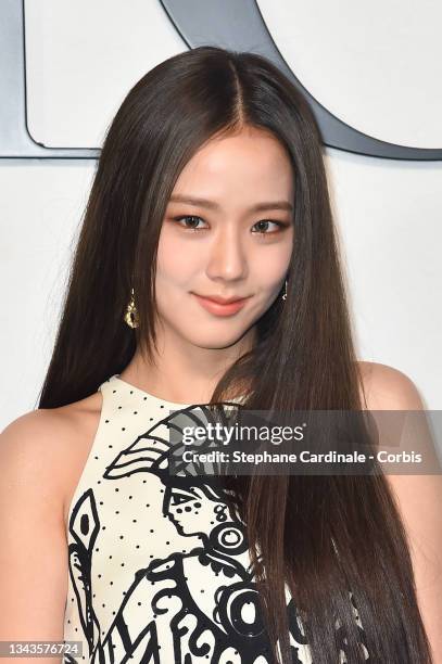 Singer Kim Ji-soo aka Jisoo from the band Blackpink attends the Dior Womenswear Spring/Summer 2022 show as part of Paris Fashion Week on September...