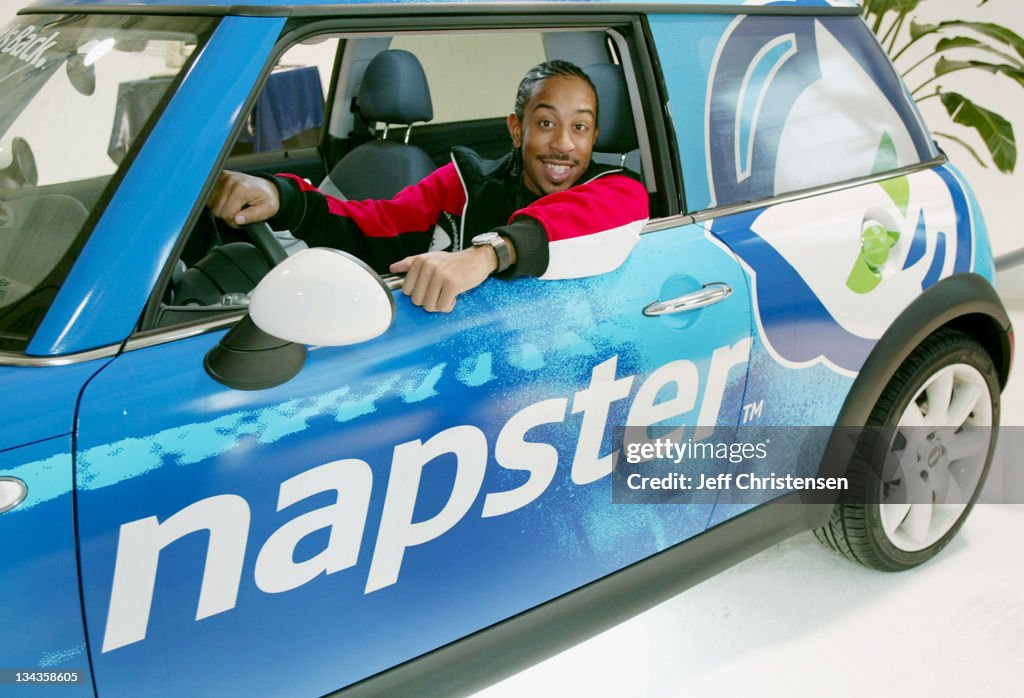 Ludacris Sits in Napster Car at Napster Press Event