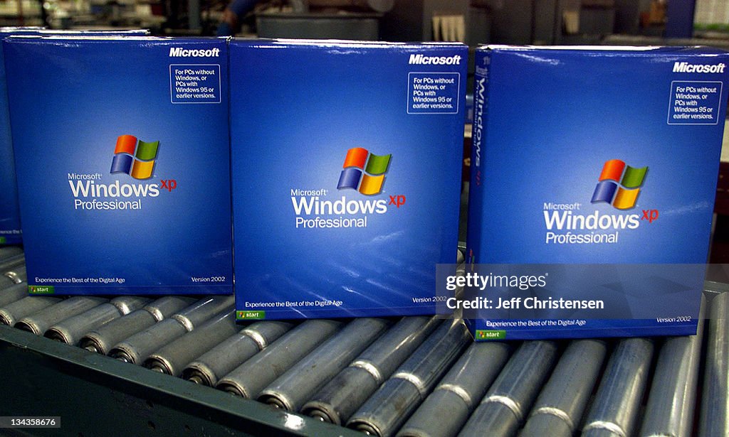 Windows Xp Packaging Types Copies of Microsoft's new operating system, Windows XP Pro, roll off ...
