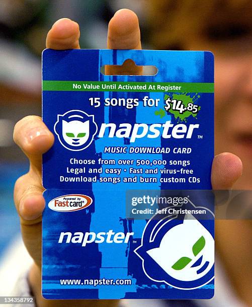 Shown is the new Napster pre-paid Card December 2, 2003 in New York, that is now available nationwide at retail outlets including, RiteAid, Radio...