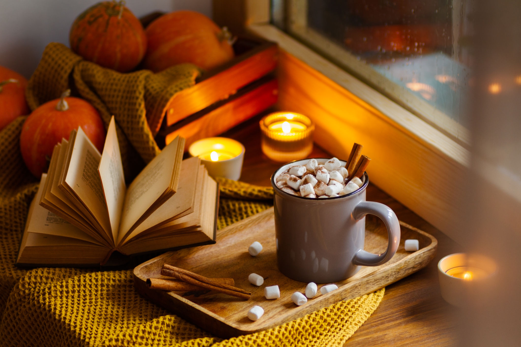 a cup of hot chocolate with marshmallows is on the window a cup of hot chocolate with marshmallows is on the window
