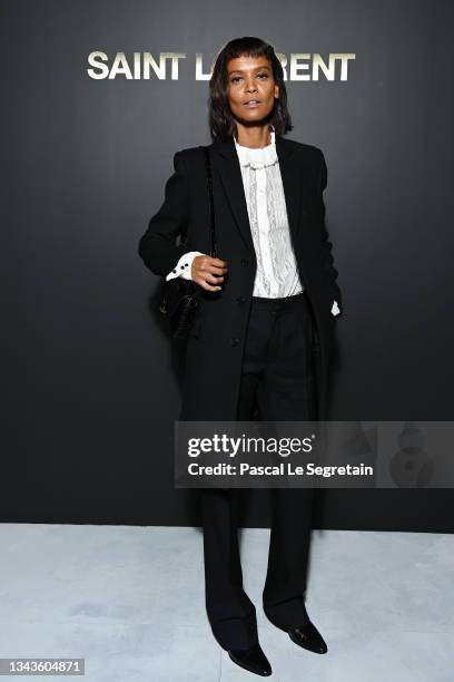 Liya Kebede attends the Saint Laurent Womenswear Spring/Summer 2022 show as part of Paris Fashion Week on September 28, 2021 in Paris, France.