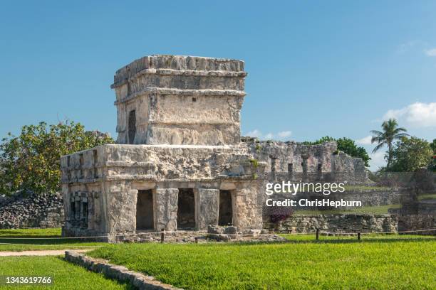 el castillo, tulum, yucatan, mexico - 金塔納羅奧州 個照片及圖片檔