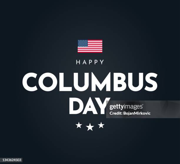 columbus day poster, black background. vector - christopher columbus stock illustrations