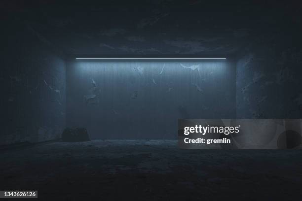 abandoned empty room - ugly wallpaper stock pictures, royalty-free photos & images