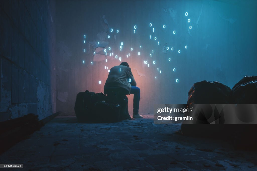 Bonheur virtuel dystopique futuriste pour tous