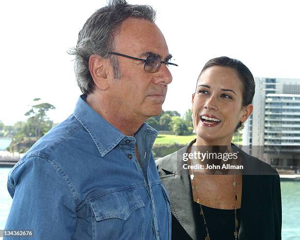 Neil Diamond and Rachael Farley during Neil Diamond Tour Sydney Press Conference - March 1, 2005 at The Quay Restaurant in Sydney, NSW, Australia.