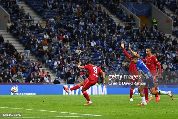 Roberto Firmino of Liverpool scores their side's fifth goal during the UEFA Champions League group B match between FC Porto and Liverpool FC at...