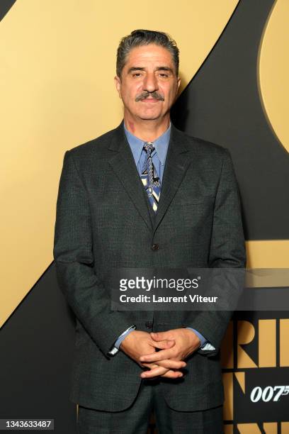 Simon Abkarian attends the "No Time To Die" premiere at Le Grand Rex on September 28, 2021 in Paris, France.