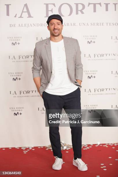 Pablo Puyol attends the photocall of 'La Fortuna' premiere at Hotel VP Plaza España Design on September 28, 2021 in Madrid, Spain. 'La Fortuna' is a...