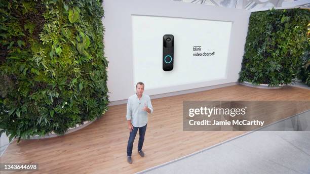 In this screengrab, Ring Founder & Chief Inventor Jamie Siminoff introduces the Blink Video Doorbell during Amazon Devices and Services Announcement...