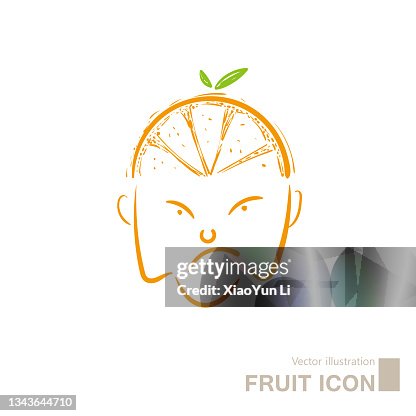Vector drawn orange icon. Vector drawn orange icon.