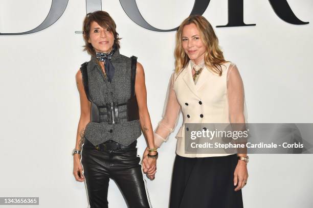 Dominique Crenn and Maria Bello attend the Dior Womenswear Spring/Summer 2022 show as part of Paris Fashion Week on September 28, 2021 in Paris,...