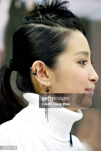 Li Bingbing during Lu Yi Promotes New Drama in Hangzhou - October 9, 2003 in Hangzhou, Zhejiang, China.