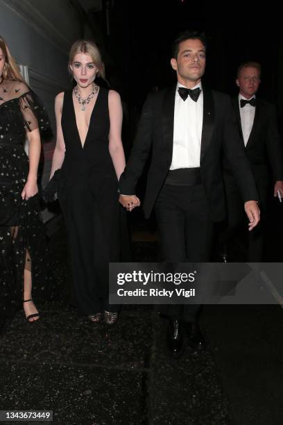 Lucy Boynton and Rami Malek seen attending Bond: No Time To Die - world film premiere afterparties on September 28, 2021 in London, England.