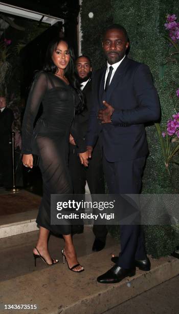 Sabrina Dhowre Elba and Idris Elba seen attending Bond: No Time To Die - world film premiere afterparties on September 28, 2021 in London, England.