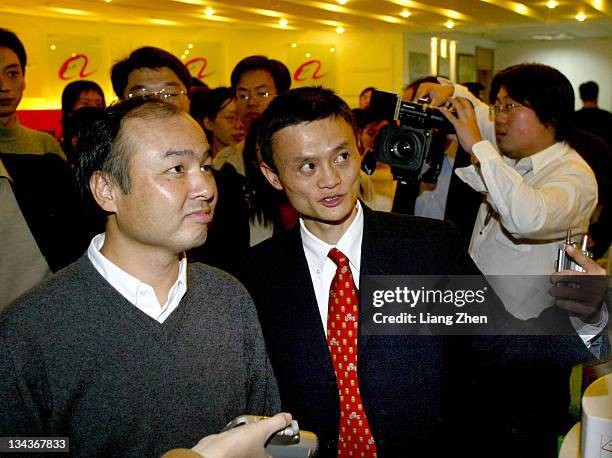 Sun Zhengyi , founder of Softbank Corp. , Jack Ma Yun, founder and CEO of Alibaba