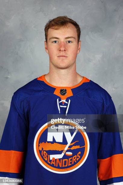 Kyle MacLean of the New York Islanders poses for his official headshot for the 2021-2022 season on September 22, 2021 at the Northwell Health Ice...