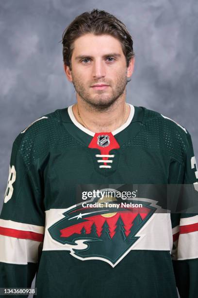 Ryan Hartman of the Minnesota Wild poses for his official headshot for the 2021-2022 season on September 22, 2021 at the Tria Practice Rink in St....