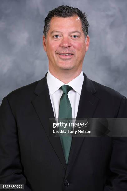 Bill Guerin of the Minnesota Wild poses for his official headshot for the 2021-2022 season on September 22, 2021 at the Tria Practice Rink in St....