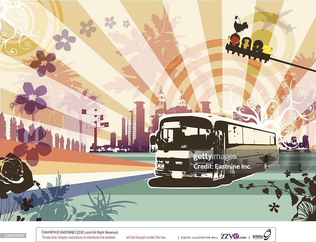 Bus on road