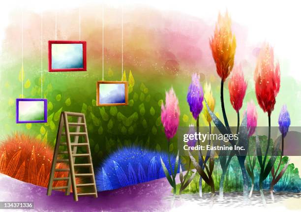 lcd - abstract winding path stock illustrations