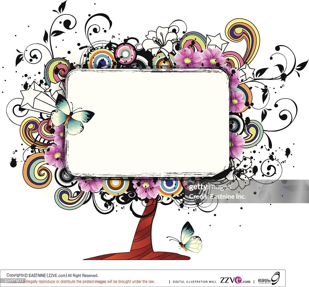 Rectangular Shape With Flora Elements High-Res Vector Graphic - Getty ...