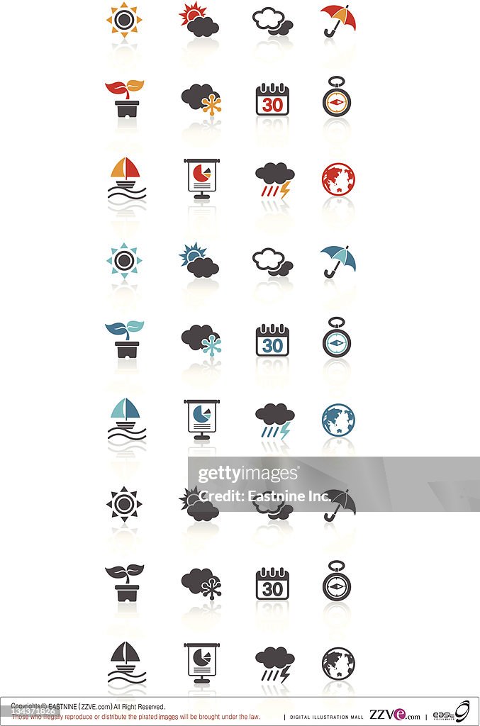 Four seasons icon set