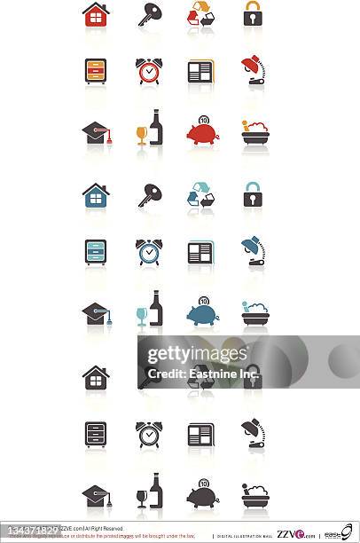 icon symbol set - empty white studio stock illustrations
