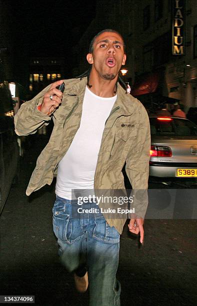Anton Ferdinand arriving at the Brit Awards afterparty at Movida in London on February 15, 2206
