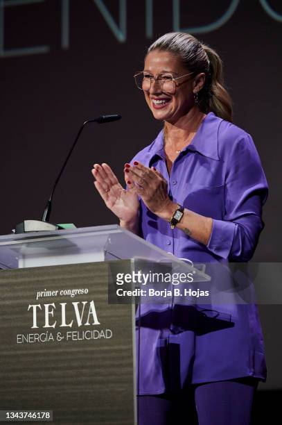 Journalist Anne Igartiburu during 'Energia Y Felicidad' Congress organizated by Telva Magazine at Callao City Lights on September 29, 2021 in Madrid,...