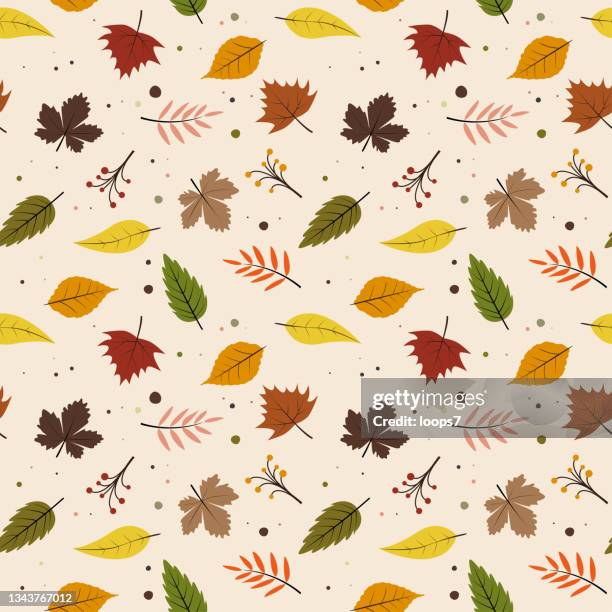 seamless colorful autumn leaf pattern - pixel perfect - cannabis leaf background stock illustrations
