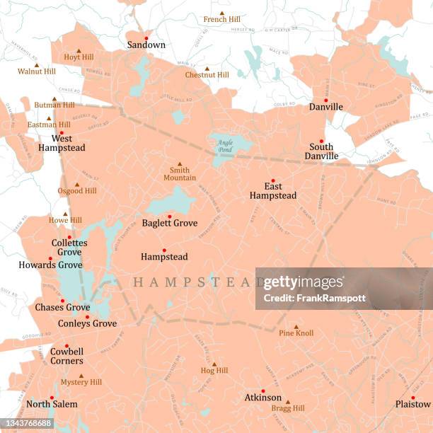 nh rockingham hampstead vector road map - isle of wight map stock illustrations