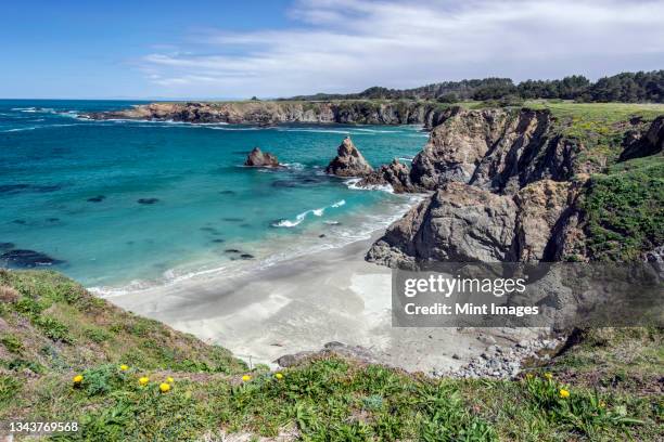 cove on the pacific ocean. - mendocino county stock pictures, royalty-free photos & images