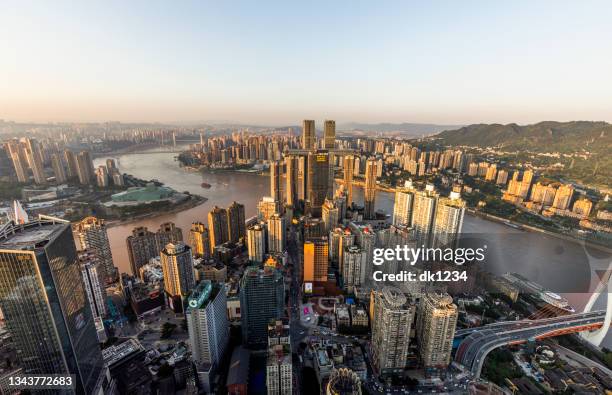 chongqing central business district - river asia cityscape business day imagens e fotografias de stock