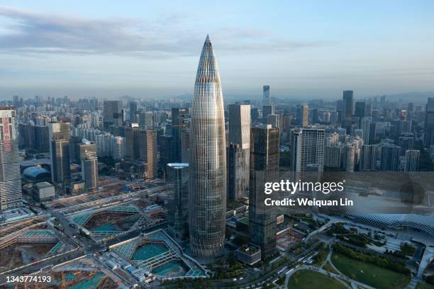 shenzhen city skyline - provinsen guangdong bildbanksfoton och bilder