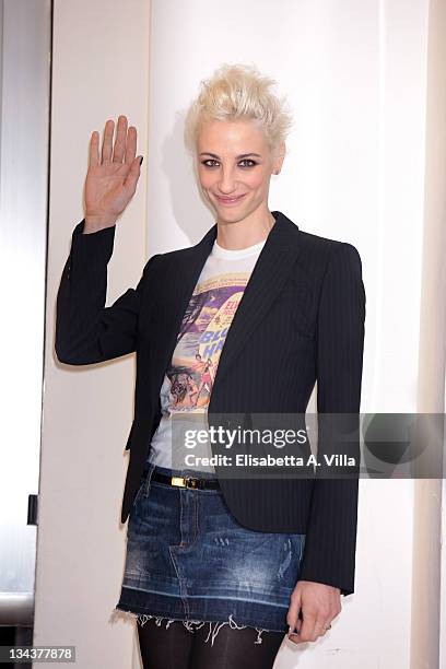 Italian actress Francesca Inaudi attends "Femmine Contro Maschi" photocall at Adriano Cinema on January 28, 2011 in Rome, Italy.