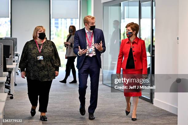 First Minister Nicola Sturgeon meets staff at the new offices of Social Security Scotland during a visit to mark a significant jobs announcement for...