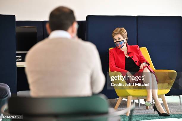 First Minister Nicola Sturgeon meets staff at the new offices of Social Security Scotland during a visit to mark a significant jobs announcement for...