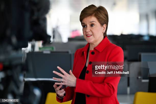First Minister Nicola Sturgeon meets staff at the new offices of Social Security Scotland during a visit to mark a significant jobs announcement for...