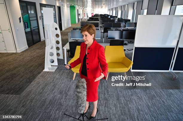 First Minister Nicola Sturgeon meets staff at the new offices of Social Security Scotland during a visit to mark a significant jobs announcement for...