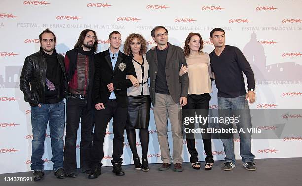 Alessandro Deidda and Francesco Sarcina from the band Le Vibrazionia, actor Fulvio Forti, actress Valeria Golino, director Valerio Jalongo, actress...