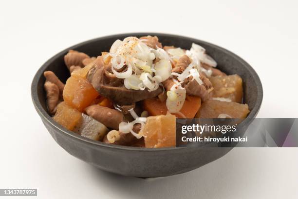 simmered giblets - nimono stock pictures, royalty-free photos & images