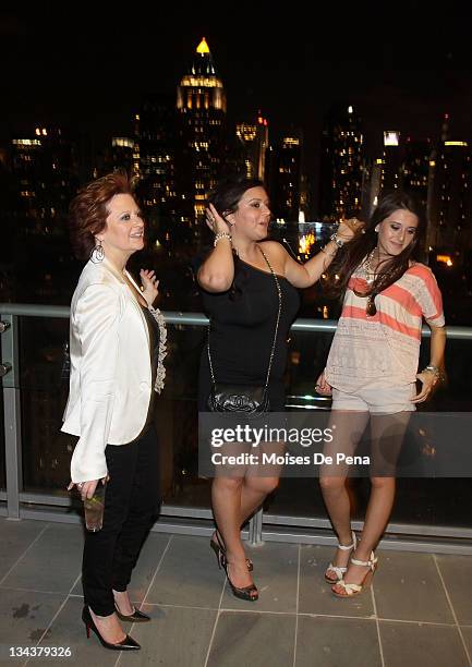 Caroline Manzo and daughter Lauren Manzo and Lexi Manzo attend the after party for the benefit performance of "My Big Gay Italian Wedding" at Press...